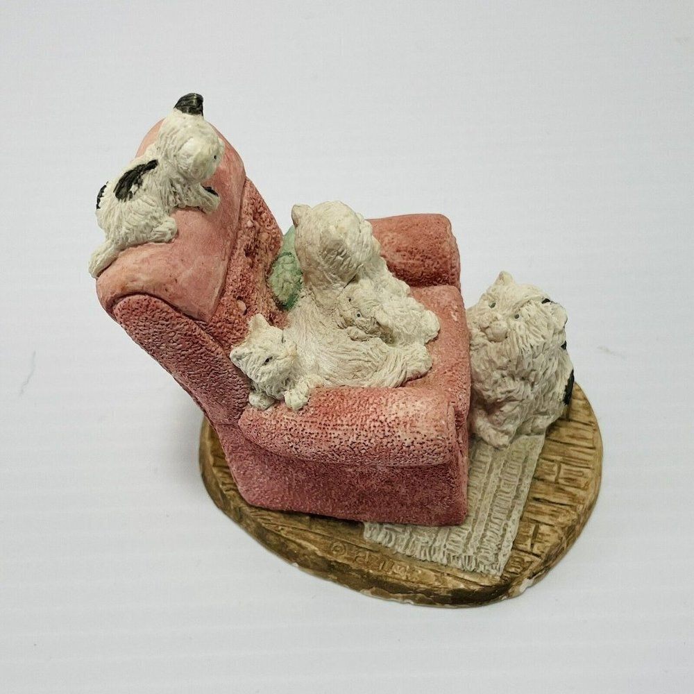 Vintage Stone Critters Family Cat Kitten Kitty Chair Recliner Figurine SC319 USA - Picture 4 of 11